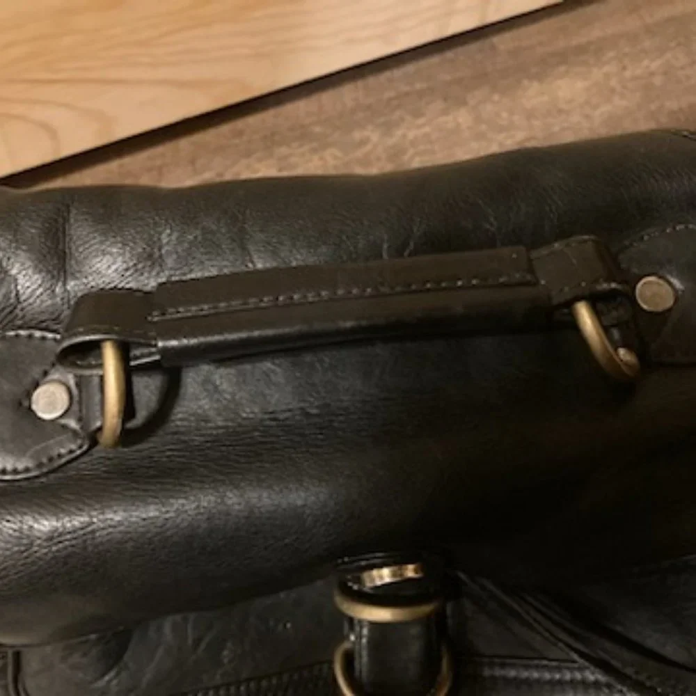 FRYE Black Leather Back Pack - Picture 6 of 12